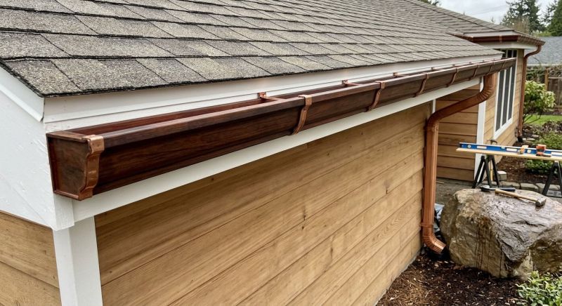 Wood Gutters Installation project example